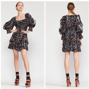 CYNTHIA ROWLEY
HOLLY SMOCKED WAIST RUFFLE DRESS
- BLACK FLORAL, New With Tags